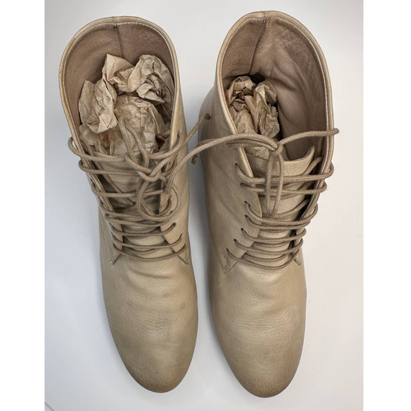 Marsèll Womens Light Taupe Stone Ankle Booties Lace Up Low Heel Flat Sz 40 / 10 - Picture 16 of 16